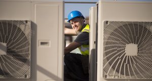 air conditioning installation on rooftop